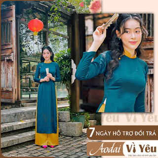 Áo dài cách tân nữ dáng suông xưa xuông rộng dễ mặc che khuyết điểm lụa tây thi