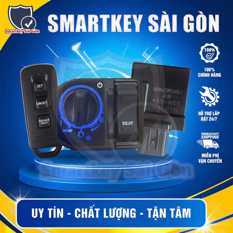 Smartkey Honda Zin Tích Hợp Cho Xe Vario125 & Scoopy Có Sẳn Remote Tìm Xe Cụm Khóa Sáng Đèn
