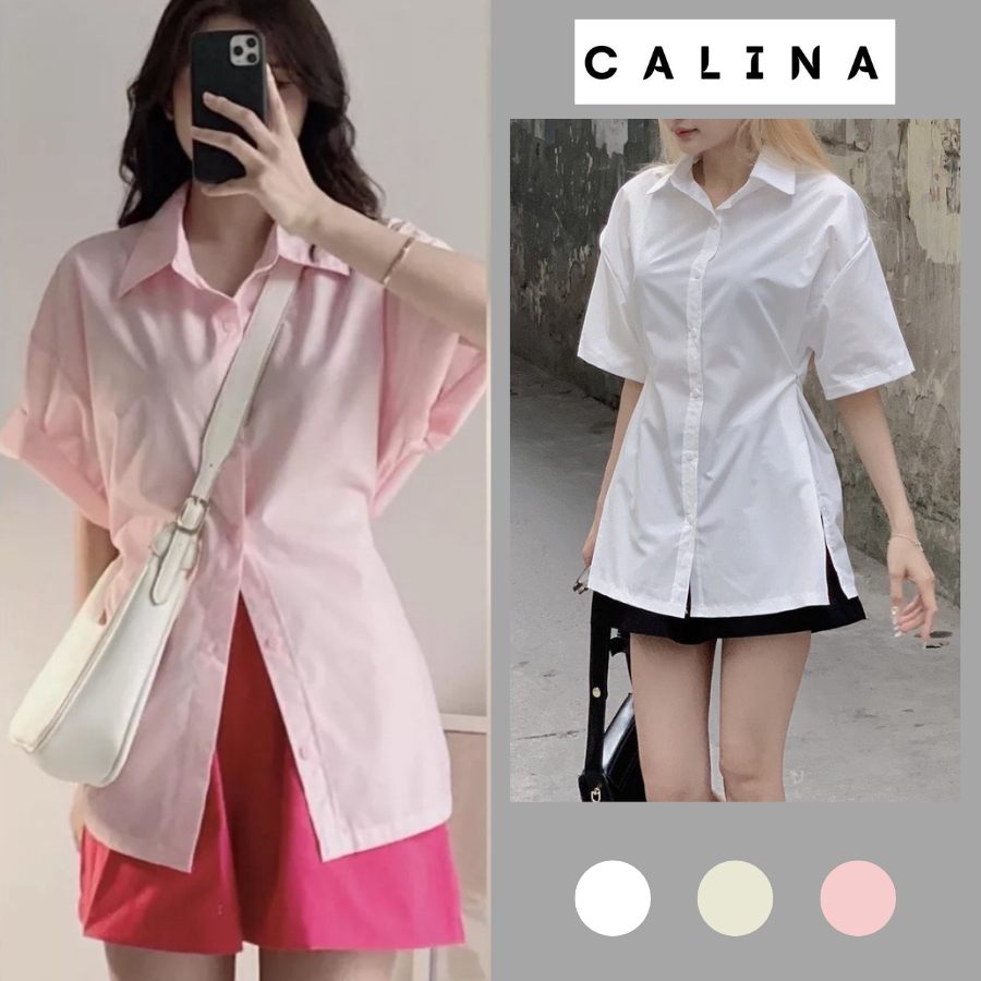 Sét áo sơ mi cộc tay kèm quần đùi xinh xắn 3 màu hồng, xanh, vàng chanh Setaoquan30111