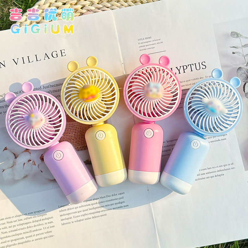 Quạt Tích Điện Mini Cầm Tay Gấu LOTSO,Trái Cây Hoạt Hình Cute MÃ JL8823
