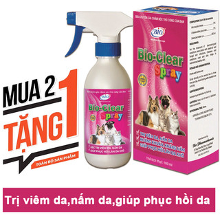 MUA 2 TẶNG 1 Chai xịt BIO- CLEAR SPRAY viêm da, nấm da, phục hồi da tổn thương cho chó mèo-79209