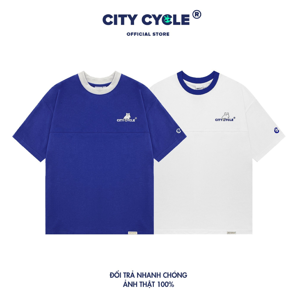 Áo thun local brand Lazy Meow City Cycle cotton oversize nam nữ form rộng