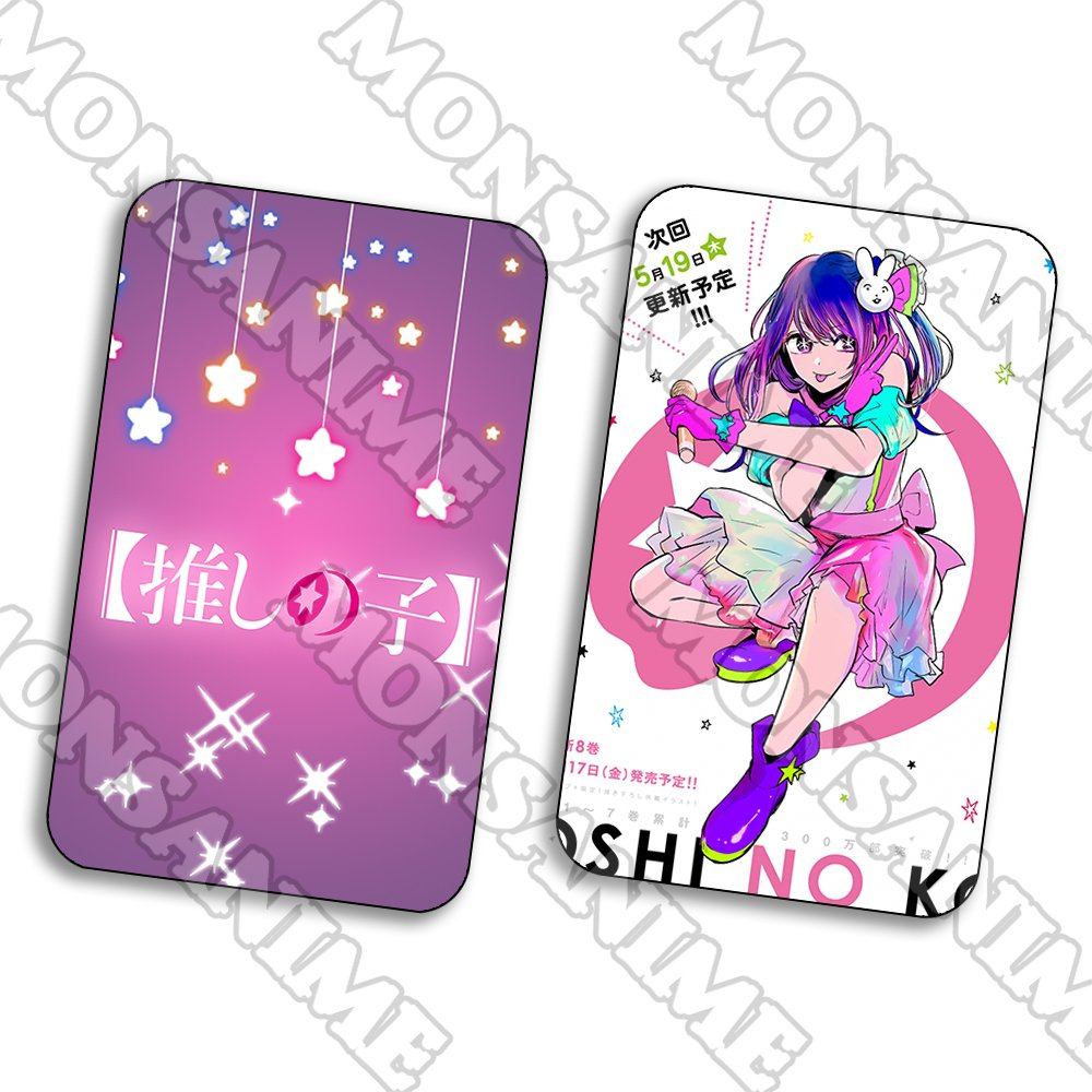 Ảnh card bo góc Oshi no ko Đứa con của thần tượng in hình anime manga thẻ bo viền 5*8cm chibi 1 tấm