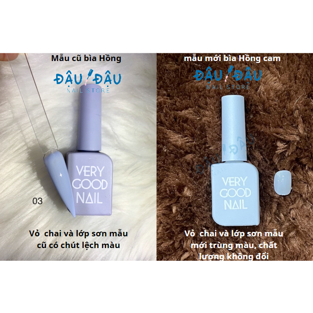 Sơn gel Very Good Nail 60 màu  Tặng sơn + bảng màu mica + base, top - Lẻ chai