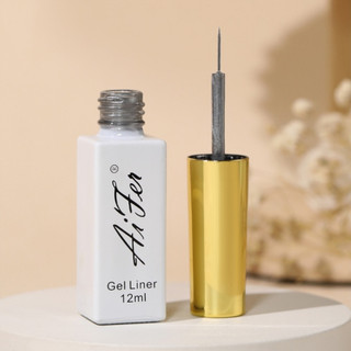 Gel vẽ nét AiFer chính hãng chai 10ml - Sơn gel vẽ cọ nét mảh màu đen trắng nhũ vàng bạc các màu
