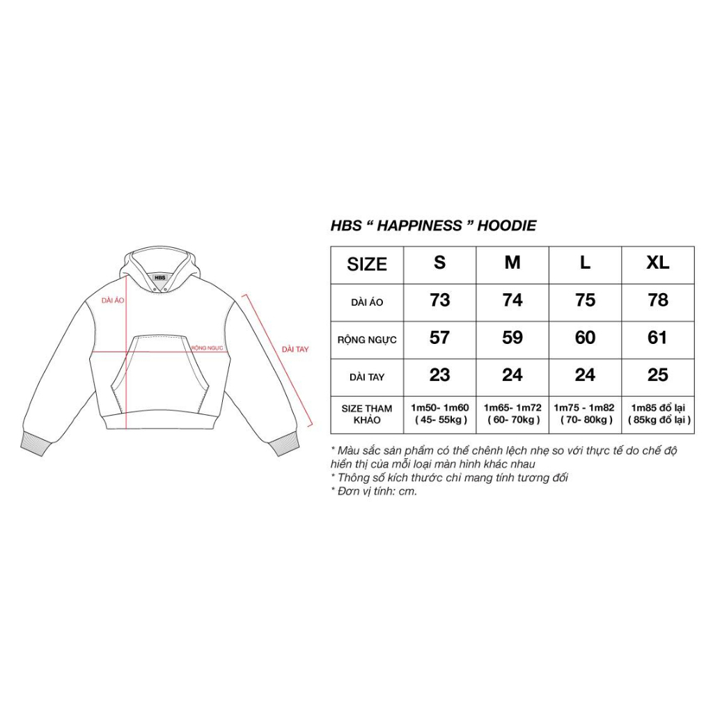 Áo hoodie thêu HBS "HAPPINESS" HOODIE