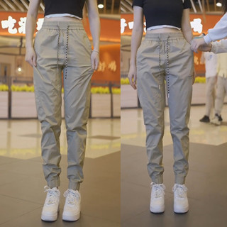 Quần jogger gió nữ bigsize bo gấu lưng thun _quần gió lưng cao 4 màu