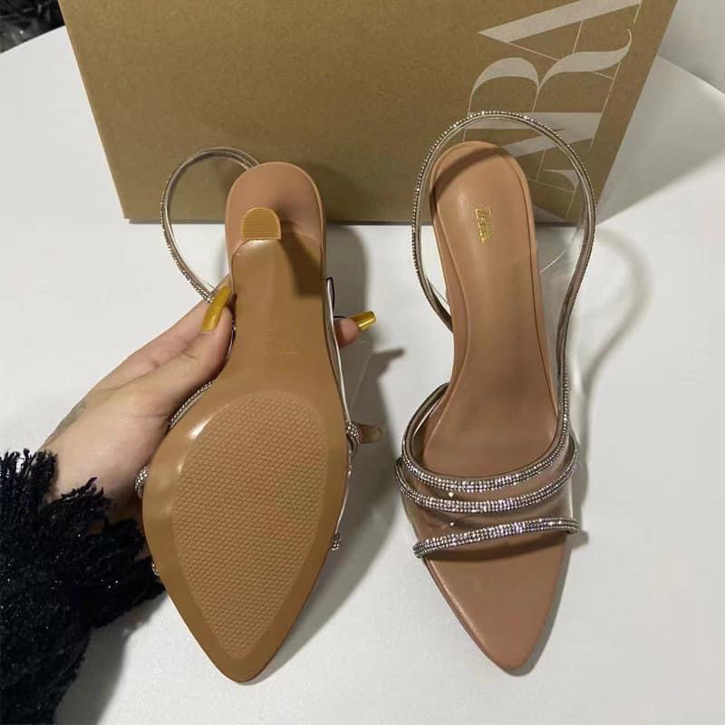 W010 GUỐC QUAI TRONG SUỐT ĐÍNH 3 QUAI ĐÁ