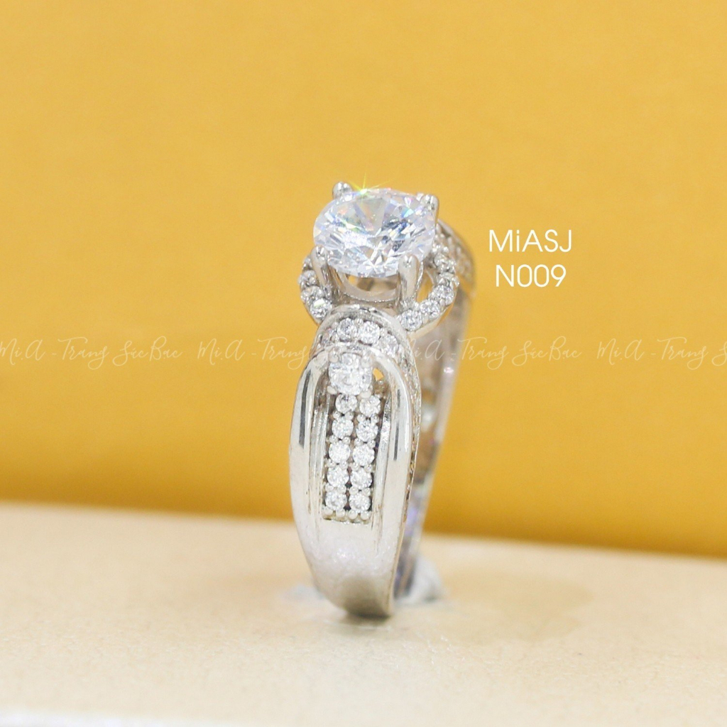 Nhẫn nữ bạc Ý S925 nạm đá CZ sang trọng N009 | MIASJ Trang sức bạc