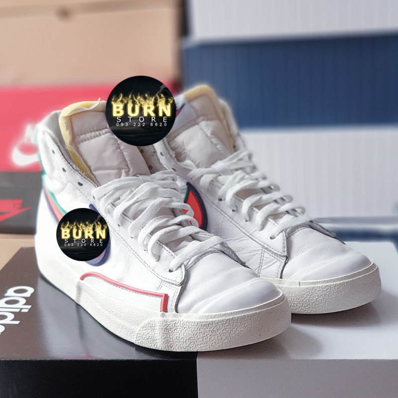 Giày Blazer Mid 77 Infinite White Bright Crimson, size 44, real 2hand