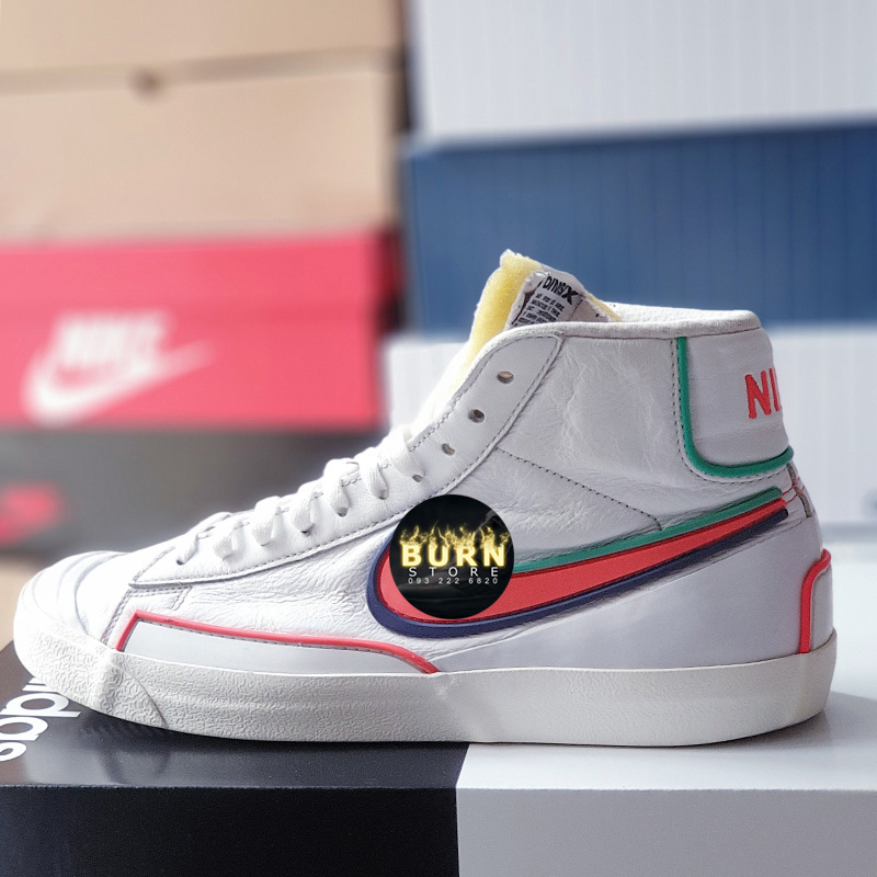 Giày Blazer Mid 77 Infinite White Bright Crimson, size 44, real 2hand