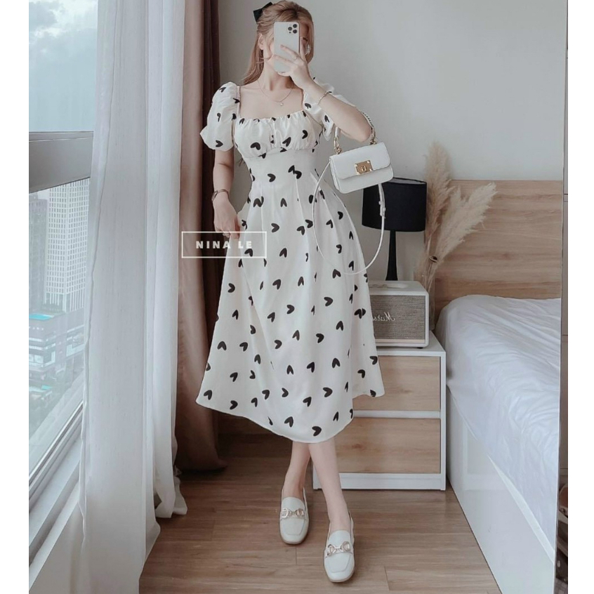 Đầm voan maxi chingfor 2 lớp cột nơ lưng kèm họa tiết xinh xắn phù hợp đi chơi, đi biển [787]