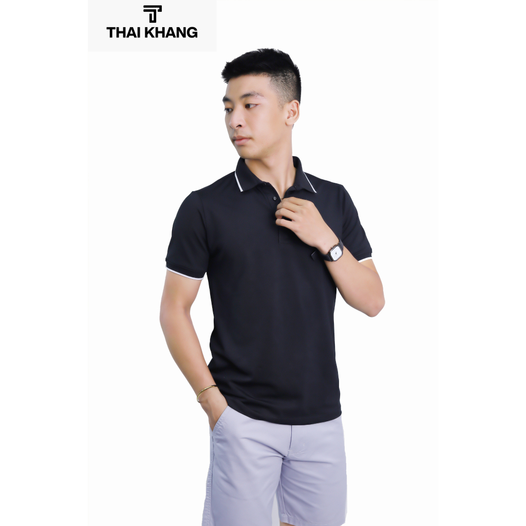 Áo thun polo nam THÁI KHANG vải CVC cá sấu kháng khuẩn APOLO55