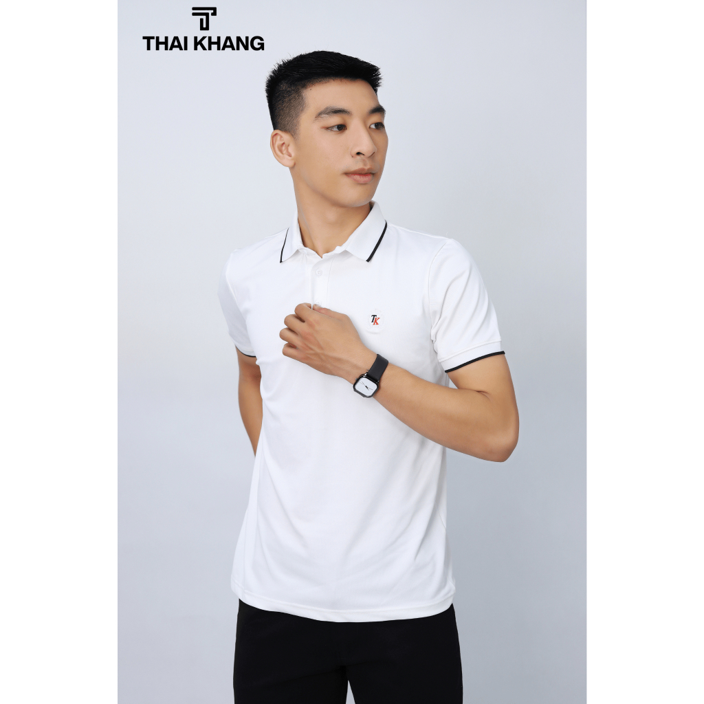 Áo thun polo nam THÁI KHANG vải CVC cá sấu kháng khuẩn APOLO55