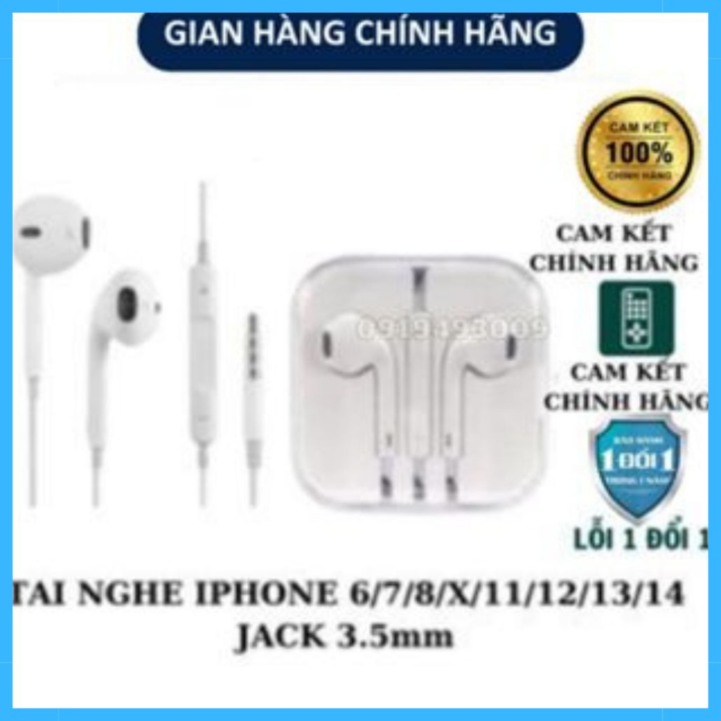 Tai nghe có dây cho 6/7/8/X/X.s/11/12/13/14 CHÍNH HÃNG KHÔNG CẦN BLUETOOTH, jack 3.5mm/ dẹt lighting BIBU SHOP