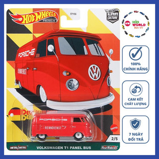 Xe mô hình Hot Wheels Premium Deutschland Design Series Volkswagen T1 Panel Bus GRJ71, bánh cao su.