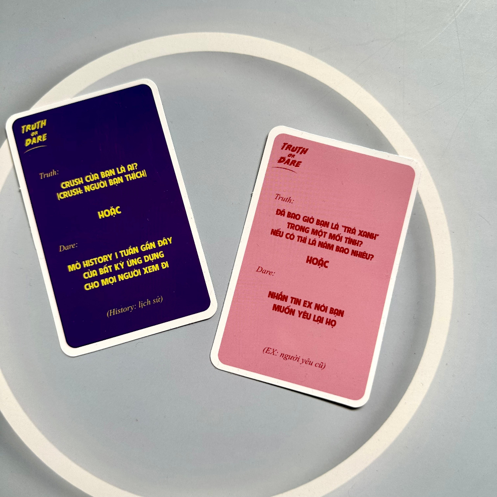 Bộ Bài Lói hay Lèm Truth Or Dare Thách Hay Thật Học Sinh Drinking Game Cho Bạn Bè Vui Nhộn
