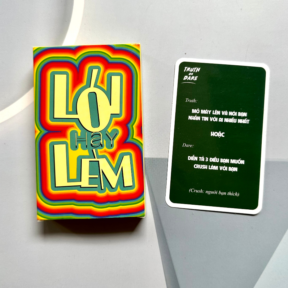 Bộ Bài Lói hay Lèm Truth Or Dare Thách Hay Thật Học Sinh Drinking Game Cho Bạn Bè Vui Nhộn