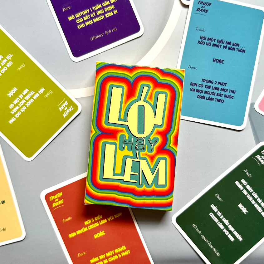 Bộ Bài Lói hay Lèm Truth Or Dare Thách Hay Thật Học Sinh Drinking Game Cho Bạn Bè Vui Nhộn