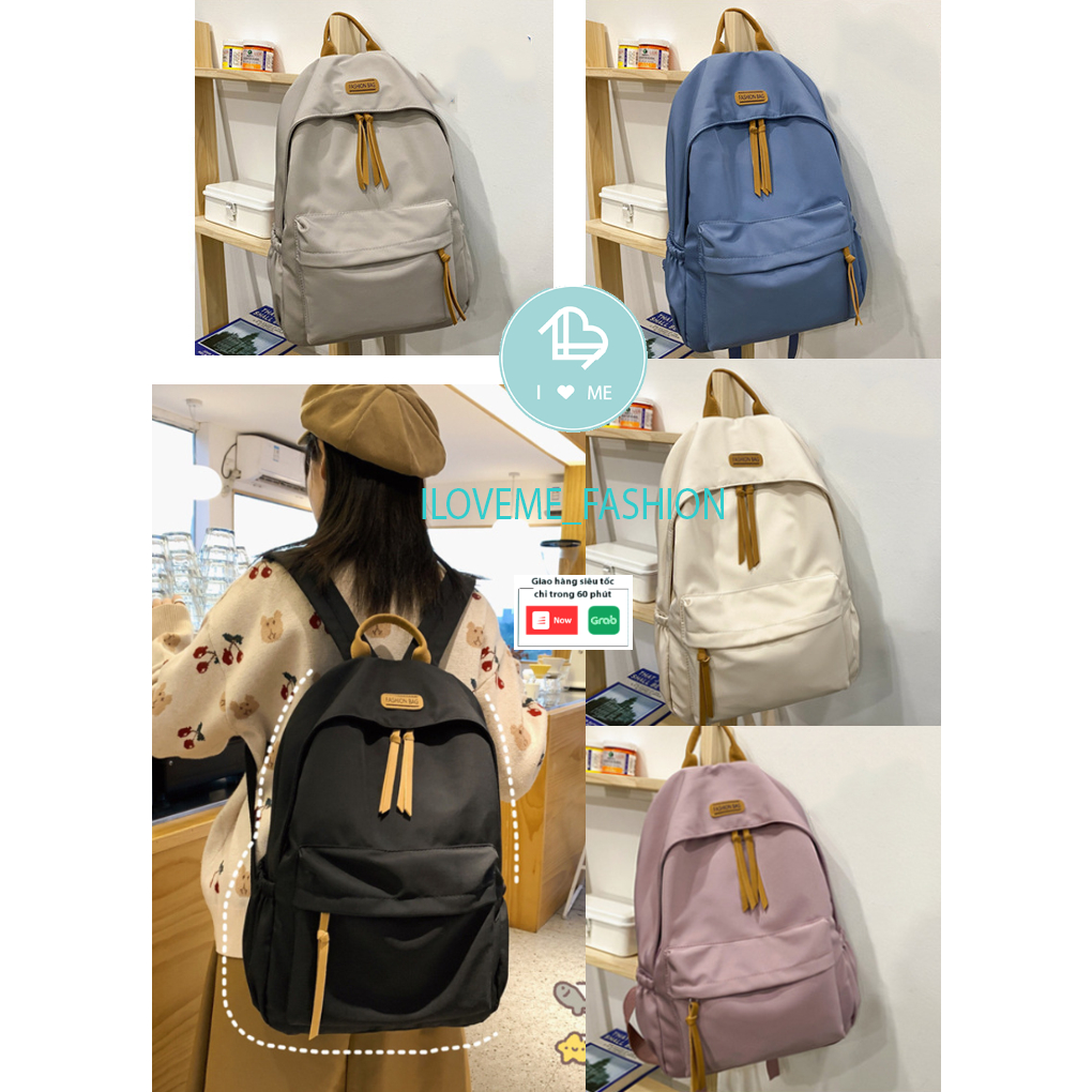 Balo ulzzang đi học nam nữ, vải chống thấm nước dày dặn, đựng laptop 14 inch