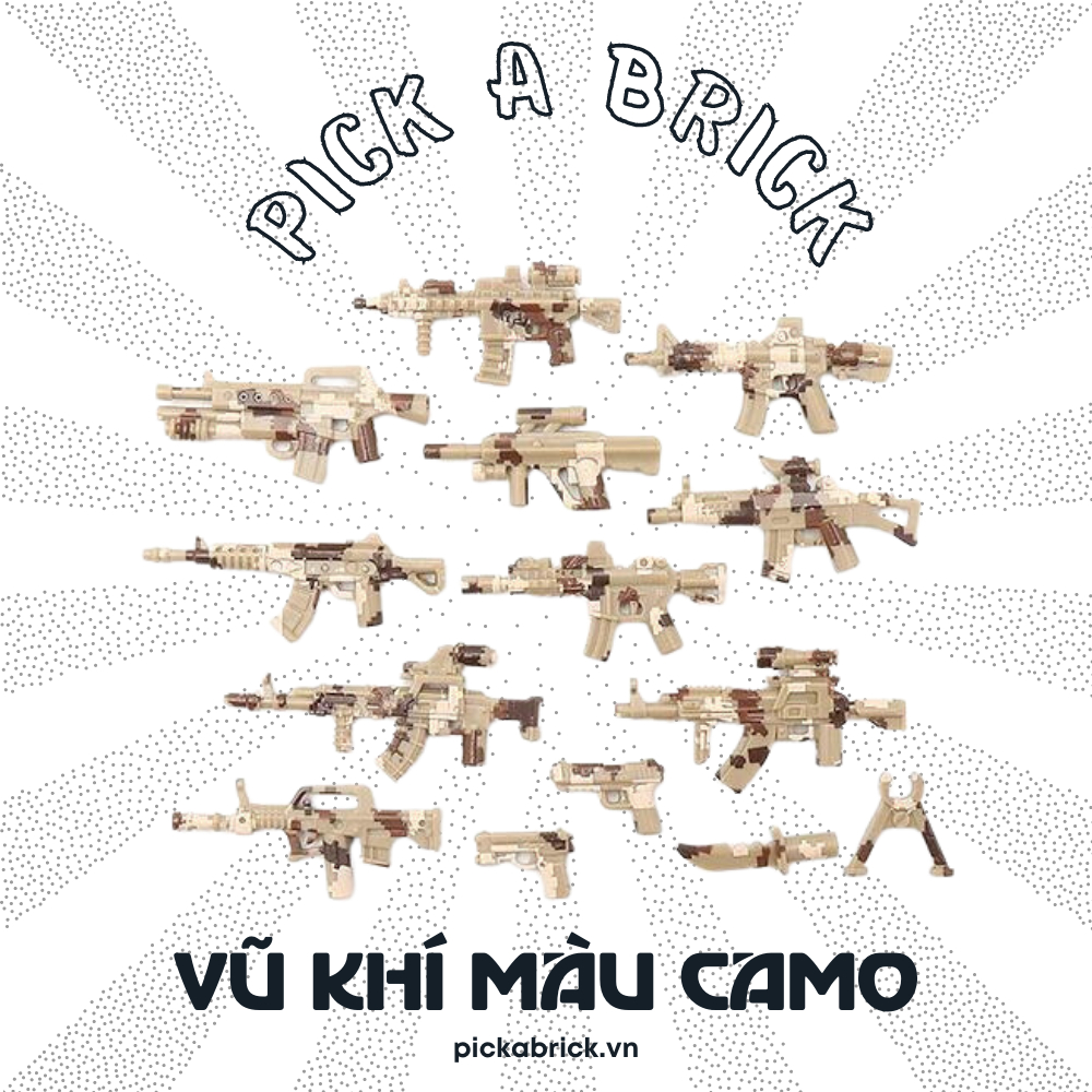 Vũ khí CAMO non lego SWAT Army - Đồ chơi lắp ráp mô hình phụ kiện Phụ kiện lính súng camo Minifigures Quân đội lính MOC