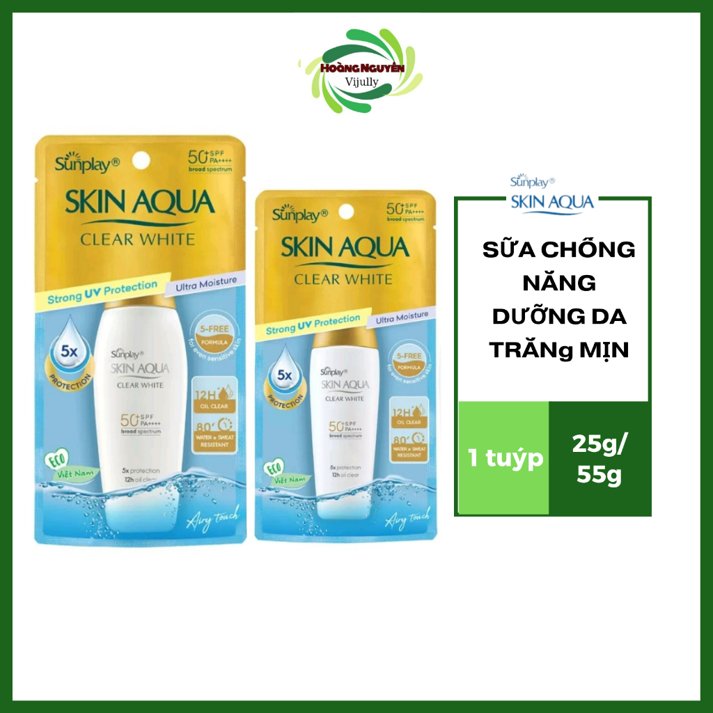 Sữa Chống Nắng Dưỡng Da Trắng Mịn Tối Ưu Sunplay Skin Aqua Clear White SPF50+ PA++++ 25g/55g
