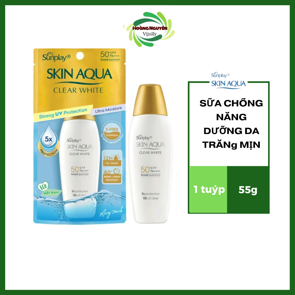 (55G)Sữa chống nắng hằng ngày dưỡng trắng Sunplay Skin Aqua Clear White SPF 50+, PA++++ 55g