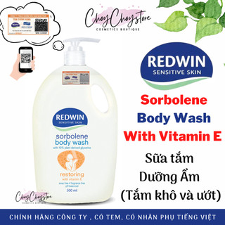 [HÀNG CTY] REDWIN Sensitive Skin Sorbolene Body Wash With Vitamin E 500mL  & 1 L - Sữa Tắm Dưỡng Ẩm