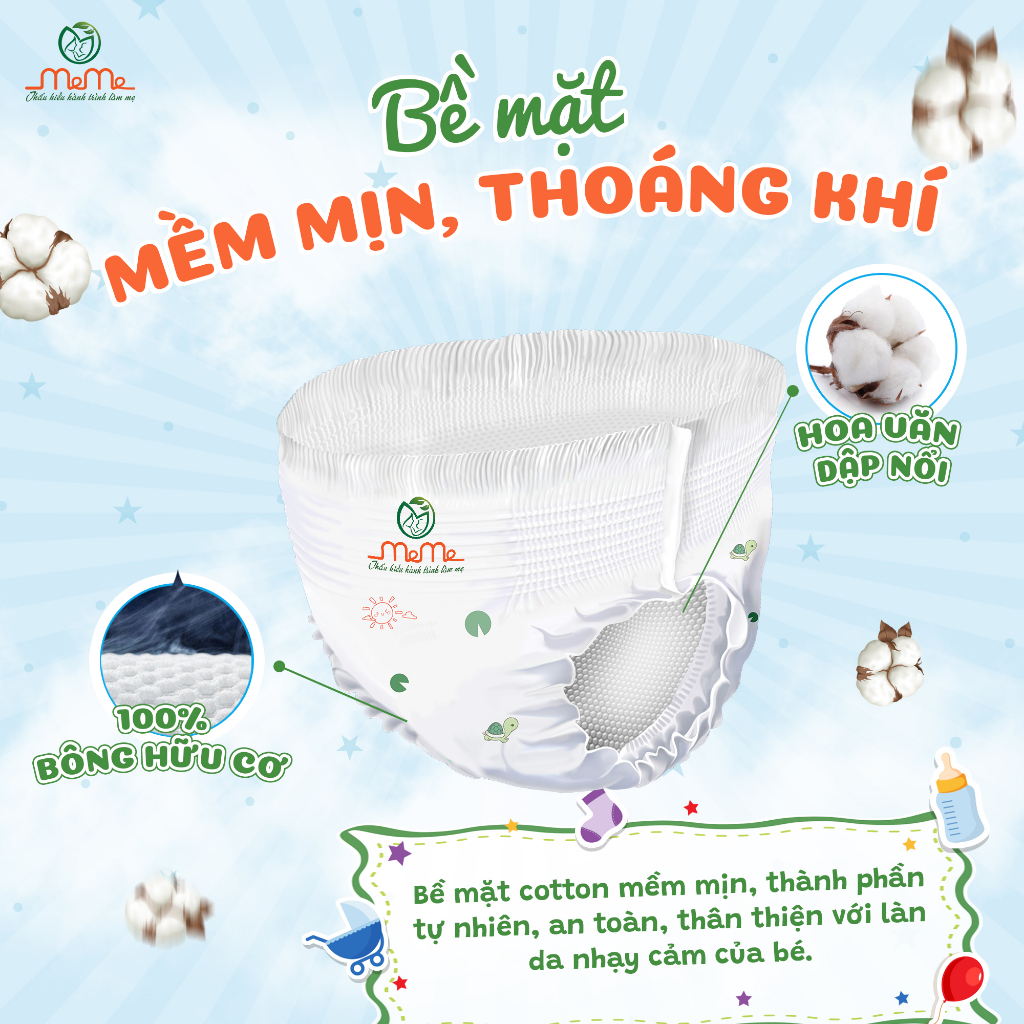 Combo 2 Miếng Bỉm Mễ Mễ S M L XL XXl XXXL Chống Hăm Hiệu Quả