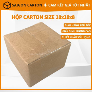 25 Hộp carton đóng gói hàng online ship COD size 10x10x8 cm - sản xuất bởi SÀI GÒN CARTON