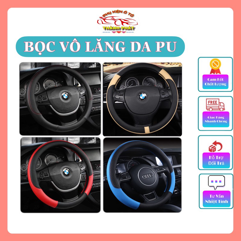 [SALE]Bọc vô lăng tay lái ô tô xe hơi da PU cao cấp giá rẻ cho xe Honda, Toyota, Mazda, Hyundai, Kia, Chevrolet, Ford...