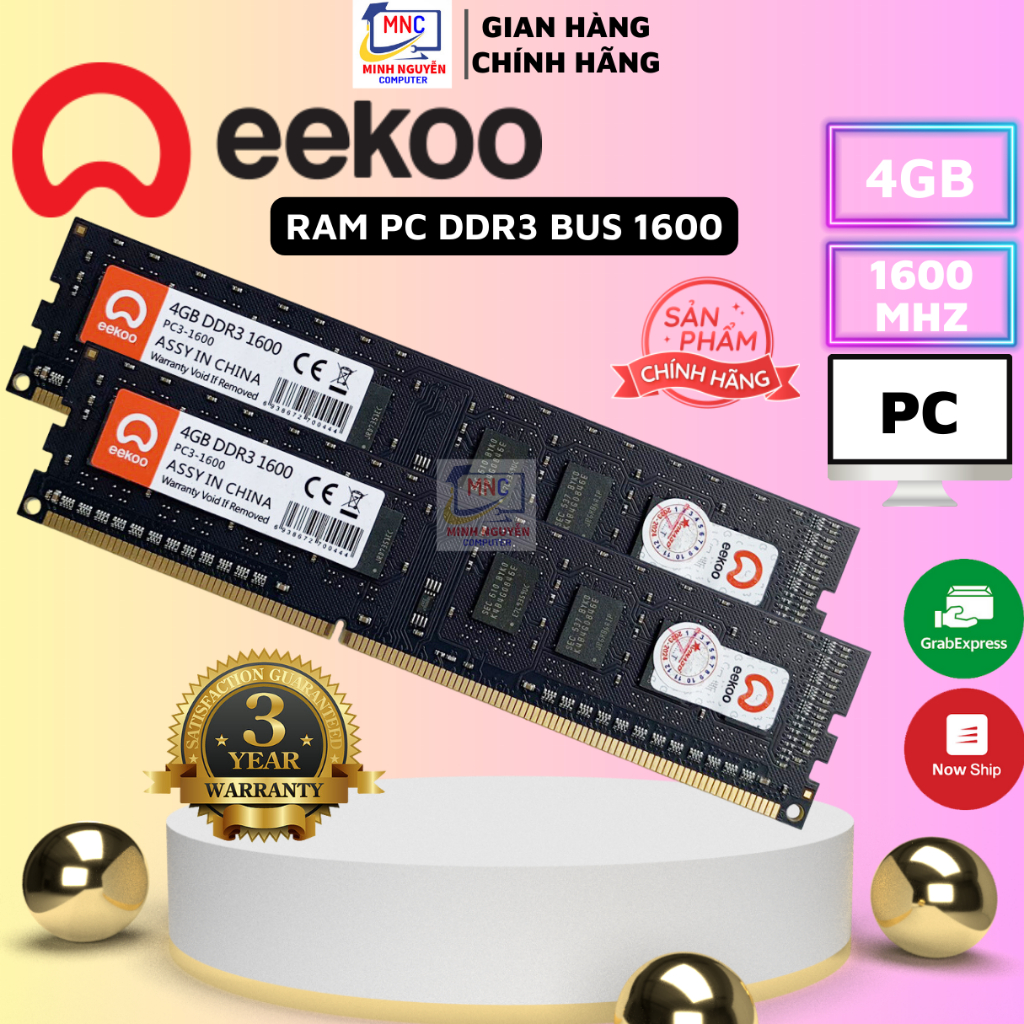 Ram DDR3 8GB/4GB Bus 1600MHz EEKOO dùng cho máy tính Desktop PC, Chính hãng - Bảo hành 3 năm | BigBuy360 - bigbuy360.vn