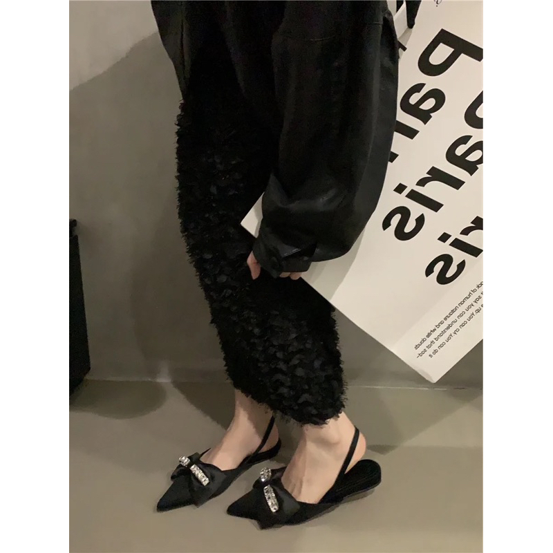 Giày búp bê đế bệt đính nơ đá cực xinh hàng quảng châu