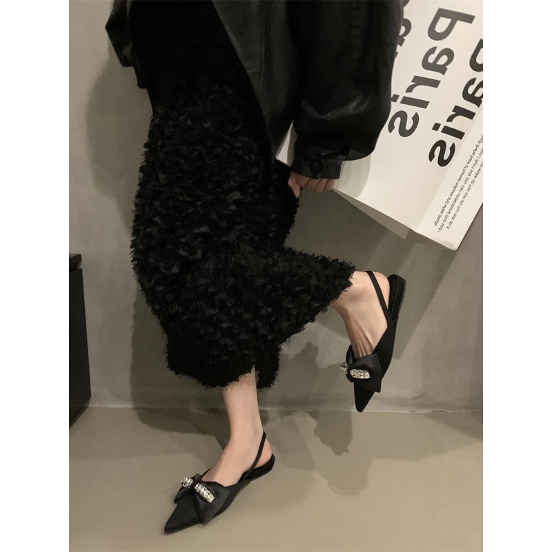 Giày búp bê đế bệt đính nơ đá cực xinh hàng quảng châu