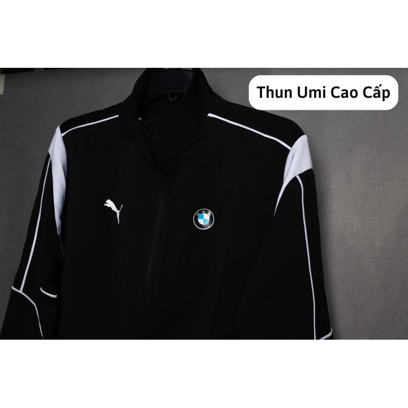 Áo Khoác Thể Thao Nam Chống Nắng Màu Đen B M W Chất Thun Umi Cao Cấp Dày Dặn, Thoáng Mát, Vải Mịn , Mềm Không Xù Lông