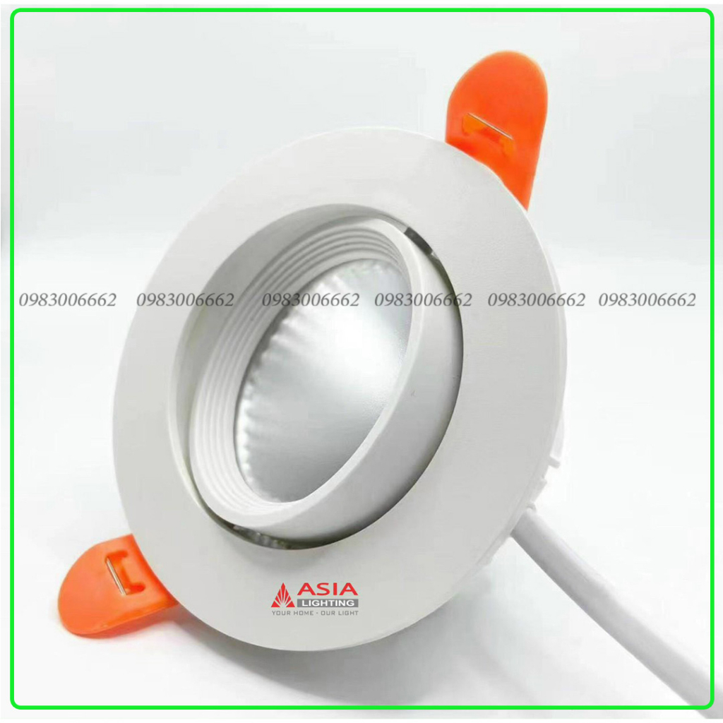 Đèn led âm trần xoay góc mặt kính mờ DOB ASIA 5w,10w