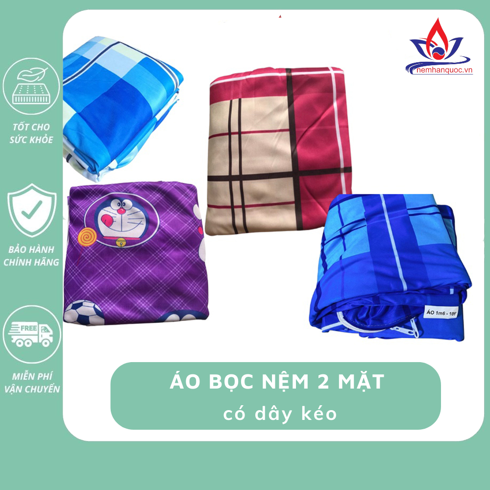 Áo bọc nệm  thun lạnh 2 mặt có dây kéo đủ kích thước