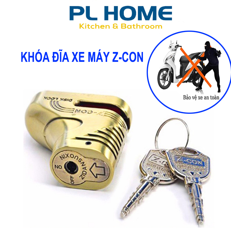 Ổ khóa đĩa xe máy chống trộm ZCON, chống dắt bộ - công nghệ Đài Loan chống chìa khóa vạn năng
