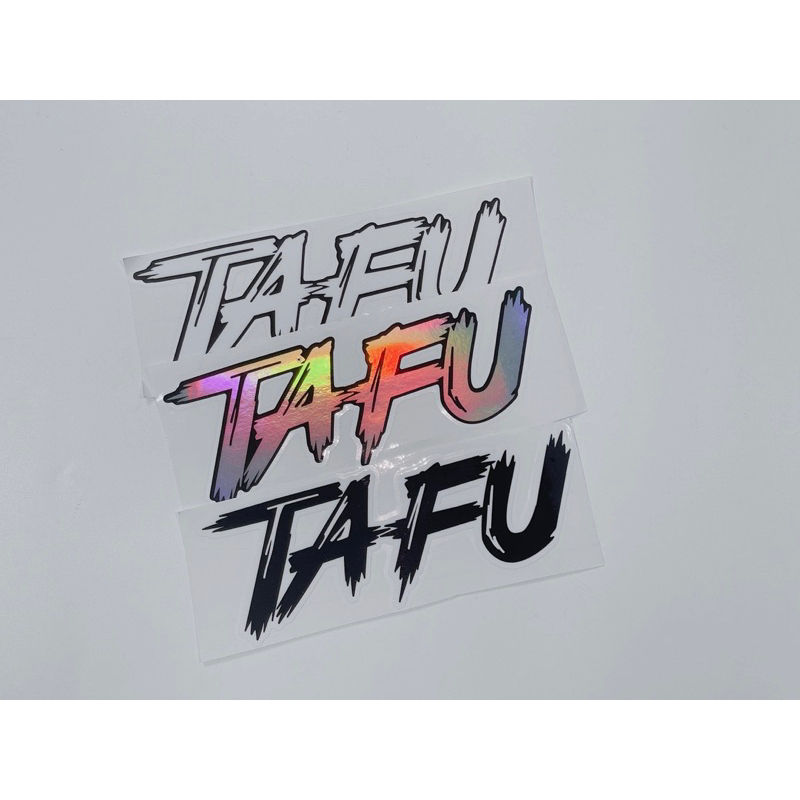 Tem dán chữ Tafu kích thước 20x7cm dán trang trí xe máy, tem in 3 lớp sắc nét