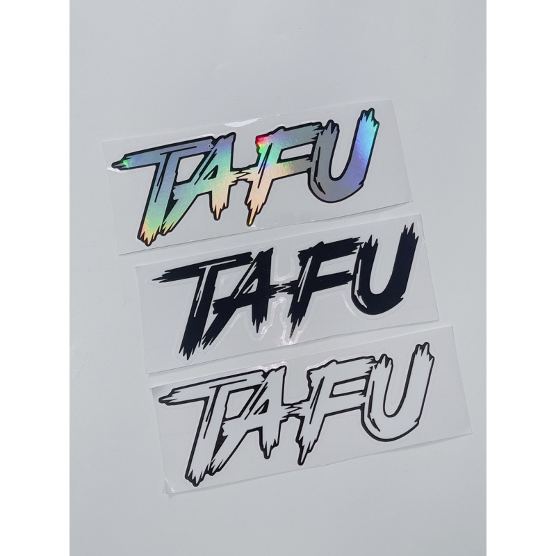 Tem dán chữ Tafu kích thước 20x7cm dán trang trí xe máy, tem in 3 lớp sắc nét