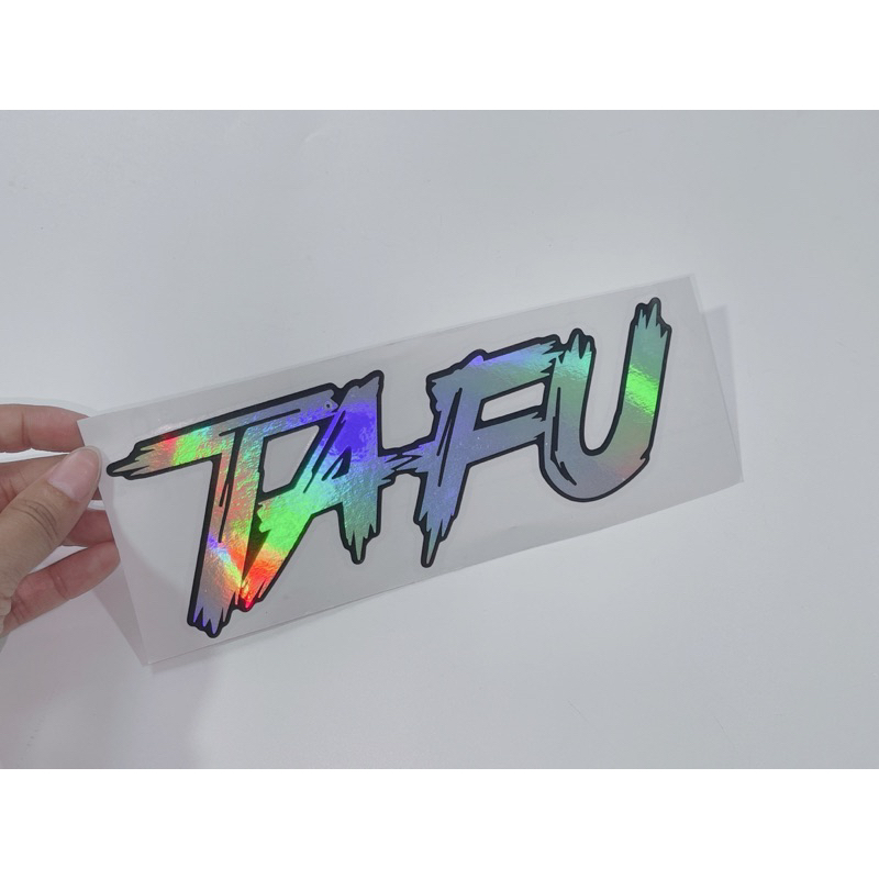 Tem dán chữ Tafu kích thước 20x7cm dán trang trí xe máy, tem in 3 lớp sắc nét