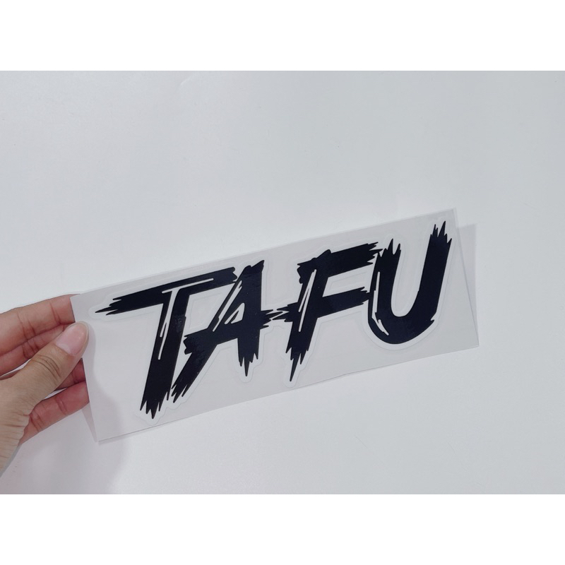 Tem dán chữ Tafu kích thước 20x7cm dán trang trí xe máy, tem in 3 lớp sắc nét