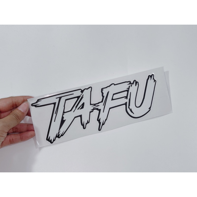 Tem dán chữ Tafu kích thước 20x7cm dán trang trí xe máy, tem in 3 lớp sắc nét
