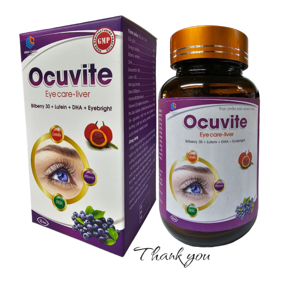 Viên uống bổ mắt OCUVITE Eye care liver lọ 30 viên giúp sáng mắt,tăng cường thị lực