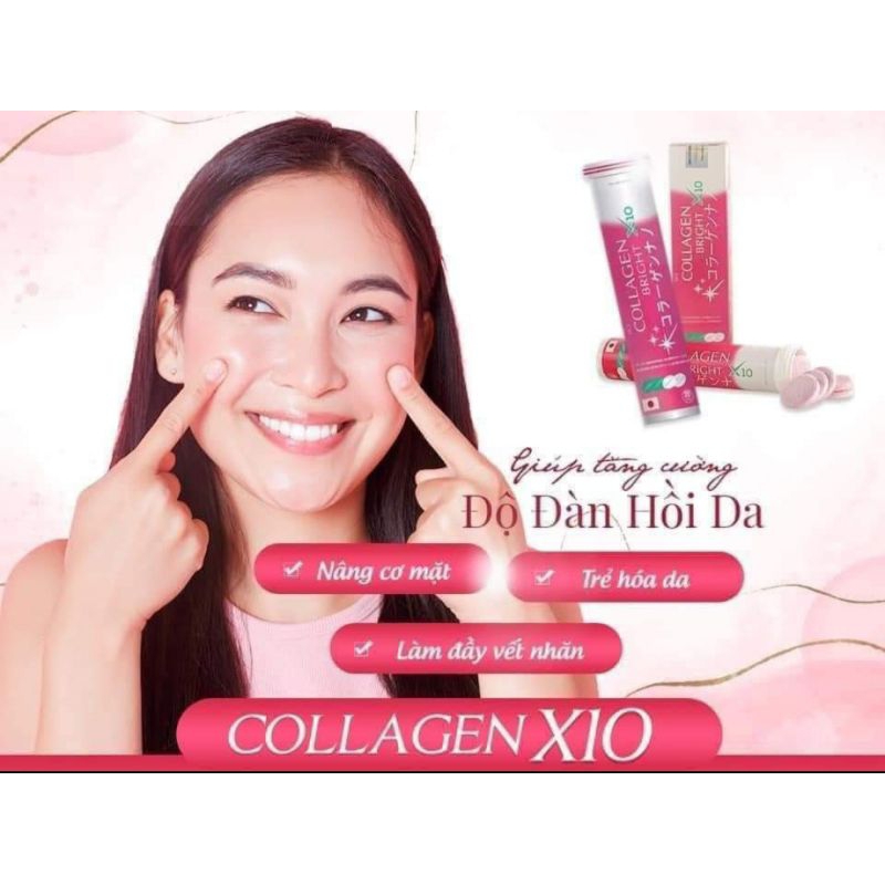 Viên sủi trắng da collagen bright x10