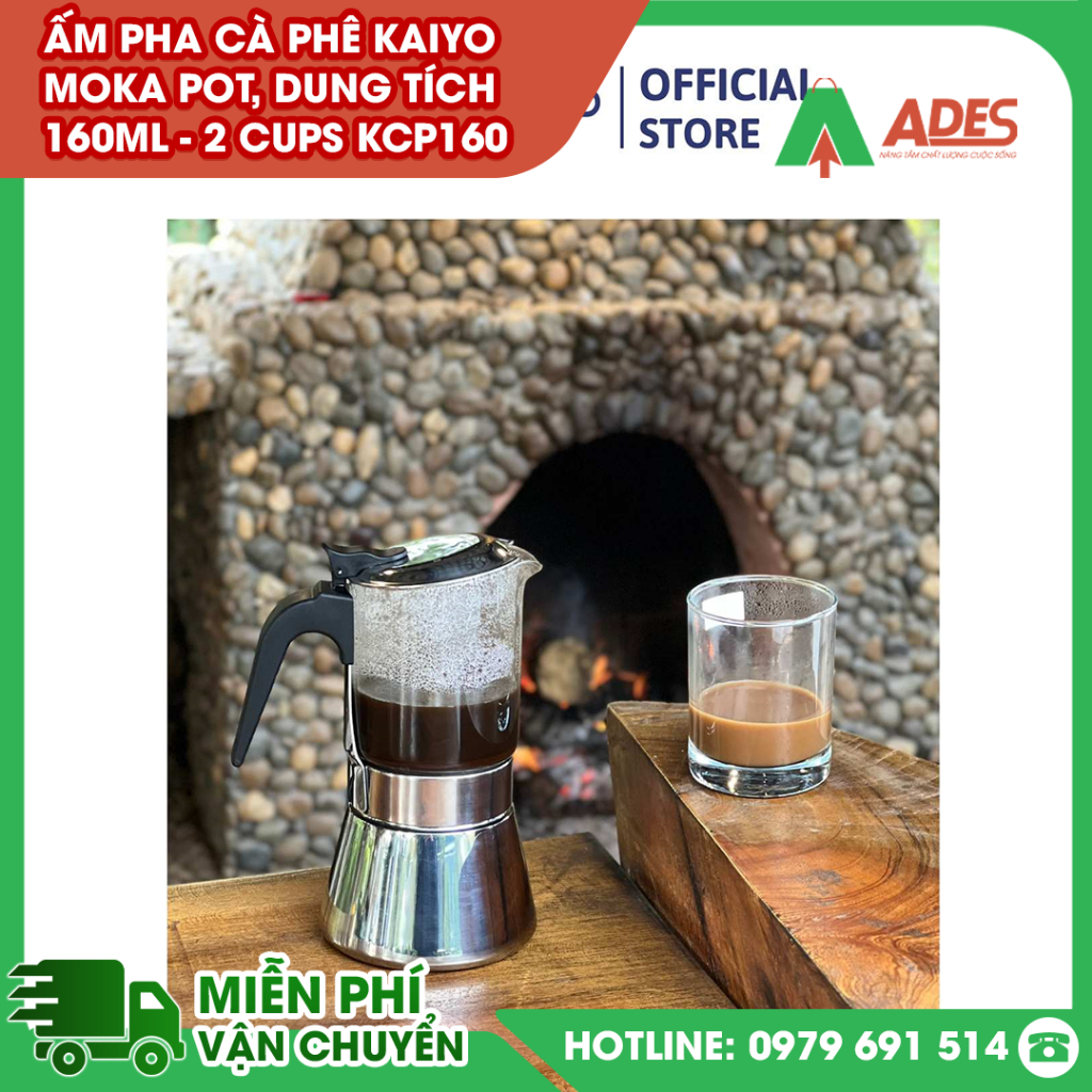 ✔️ Ấm pha cà phê KAIYO Moka Pot KCP160/ KCP240 ✔️ Dung tích 160ml ✔️ BẢO HÀNH 5 NĂM