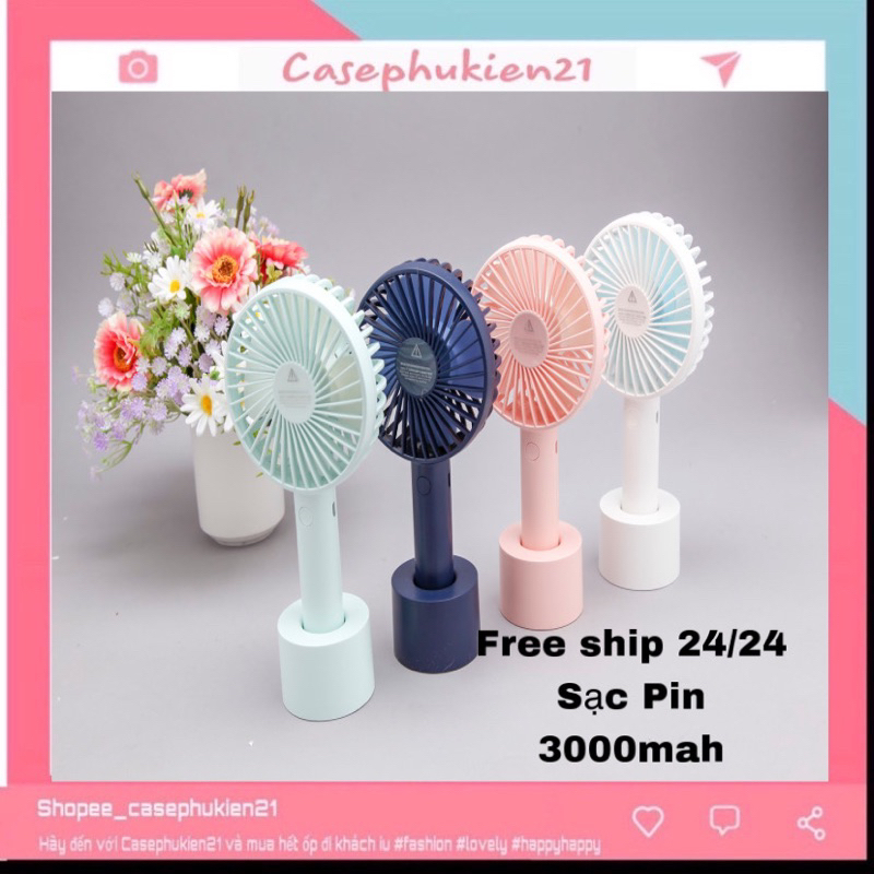 Quạt Cầm Tay Mini 4 Cánh Pin Sạc SS2 N9 Có Đế Để Bàn Loại Tốt ( Freeship Toàn Quốc ) | BigBuy360 - bigbuy360.vn