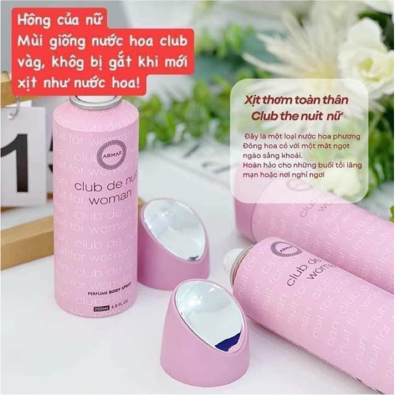 CHAI XỊT THƠM BODY CLUB DE NUIT 200ML PHÁP