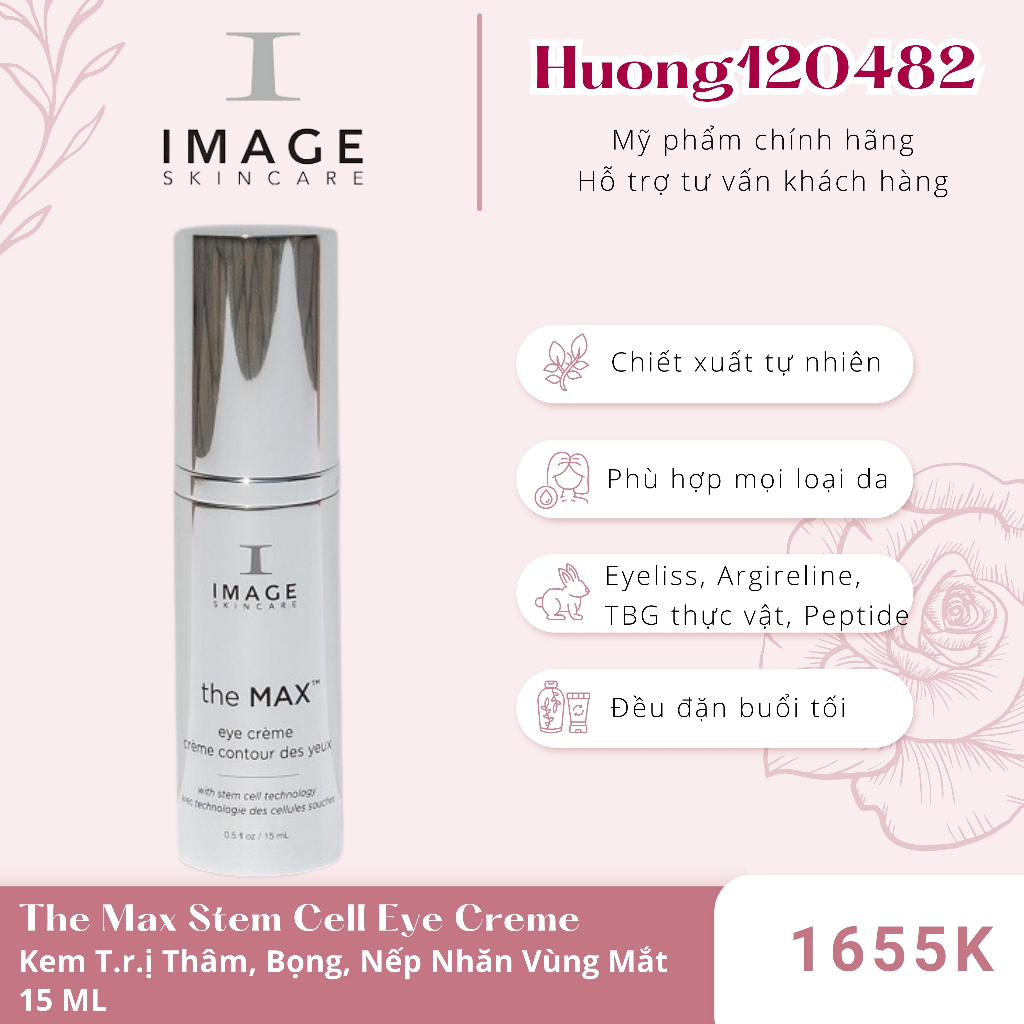 Kem chống nhăn giảm bọng mắt The Max Eye Stem Cell Cream Image - Mỹ (5/25)