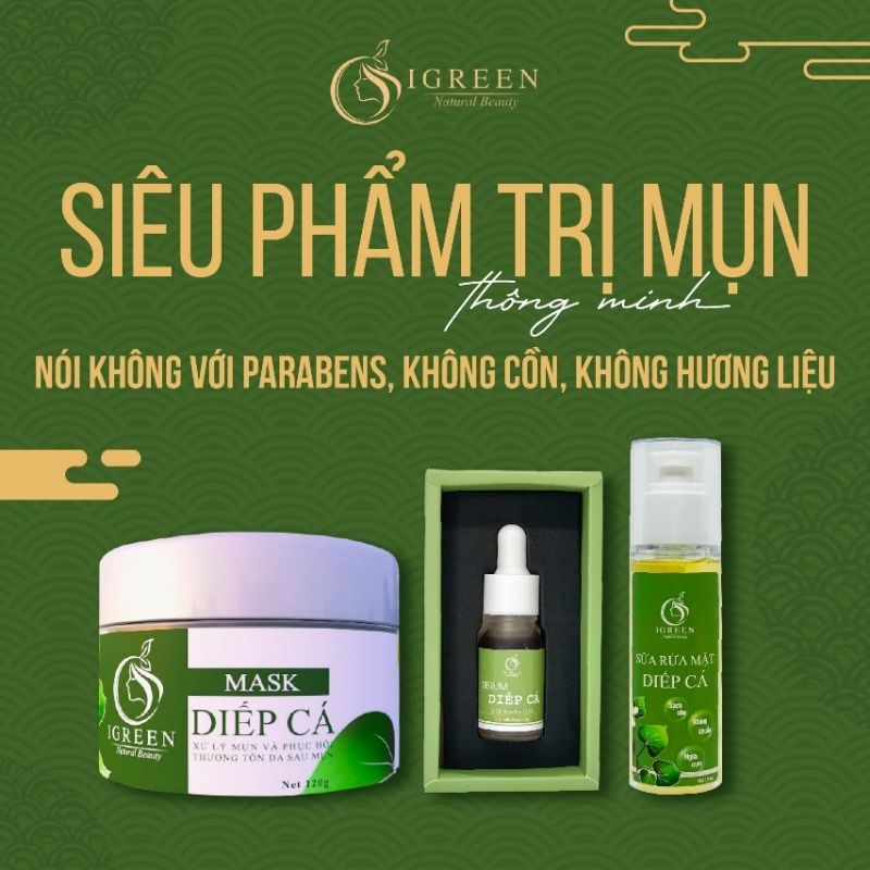 COMBO NGỪA MỤN HOÀN HẢO TỪ DIẾP CÁ – SỮA RỬA MẶT – SERUM – MẶT NẠ - GIẢM MỤN-MỜ THÂM-SE KHÍT LỖ CHÂN LÔNG
